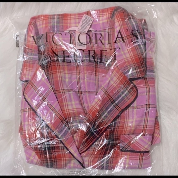 Victoria Secret Pink Red Purple Plaid Sleep Shorts Romper Pajamas Lounge - Picture 2 of 2
